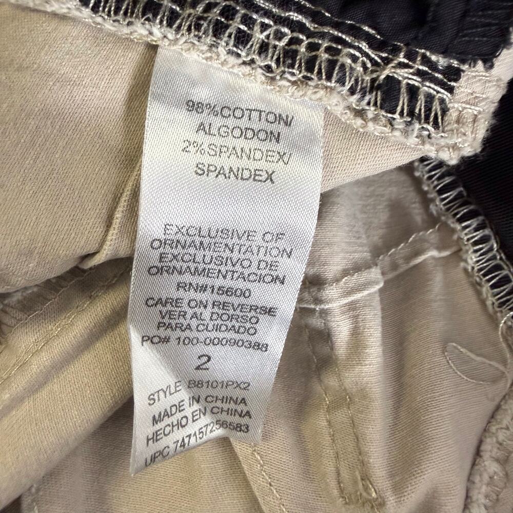 Democracy Ab Solution Khaki Tan Bermuda Shorts Jeans fit roll cuffs - Picture 9 of 16